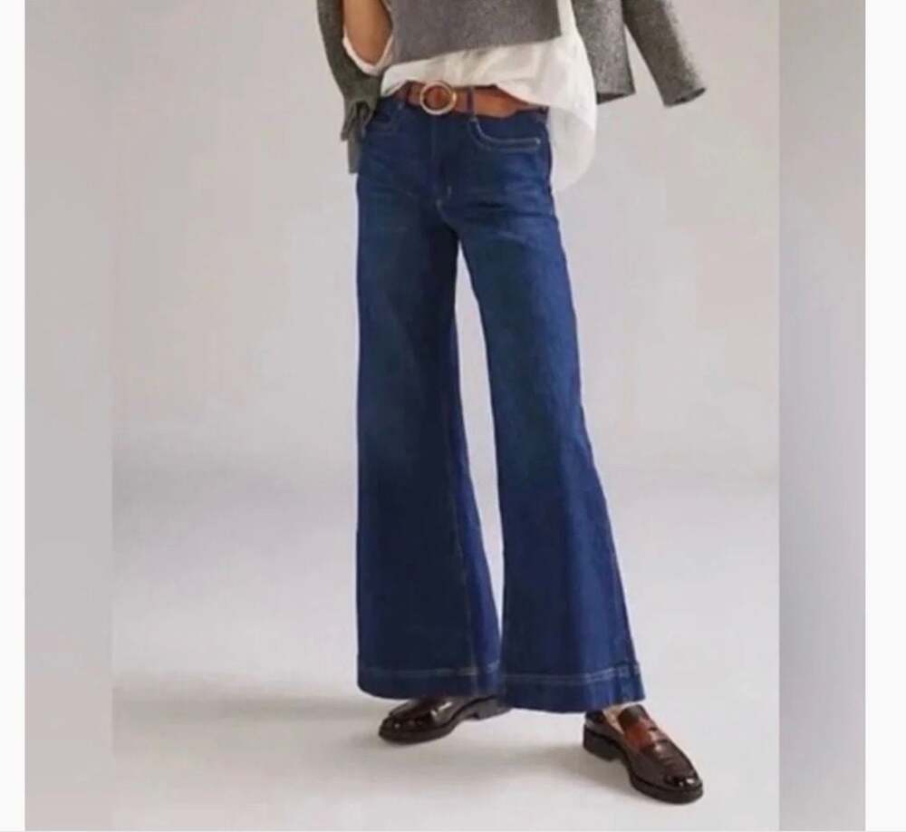 Anthropologie Maeve Jada High-Rise Wide-Leg Denim Jeans Trousers 26